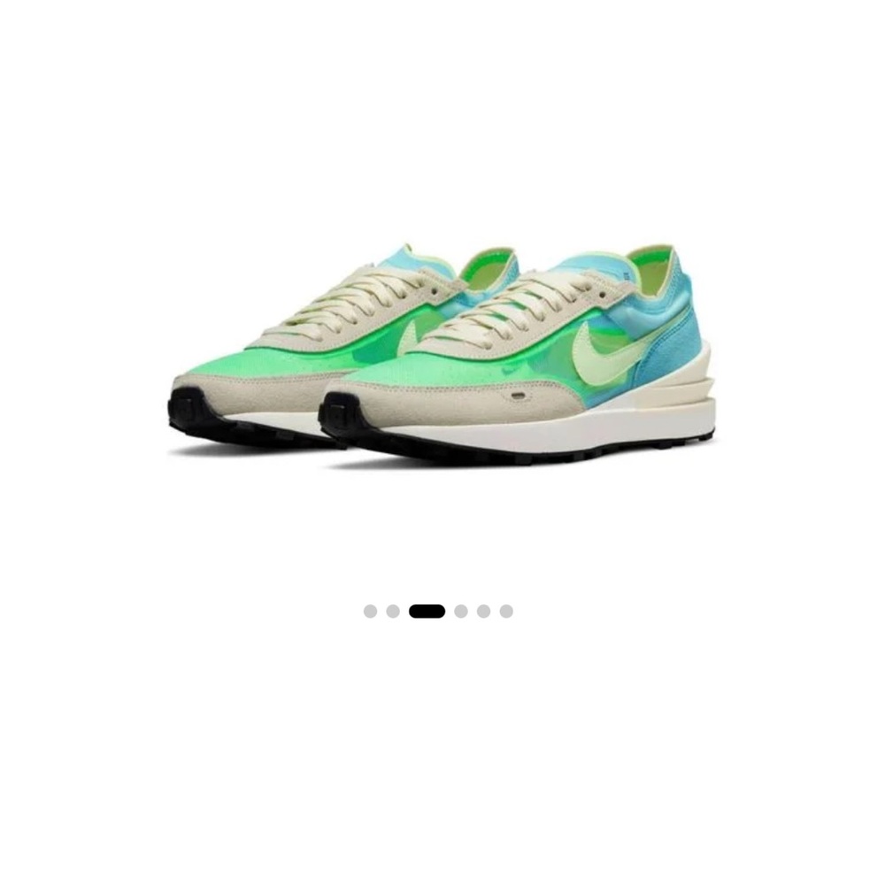 Nike women’s Waffle Ones sold out color 'Bleached Aqua Lime Glow' size6.5 - Picture 3 of 12